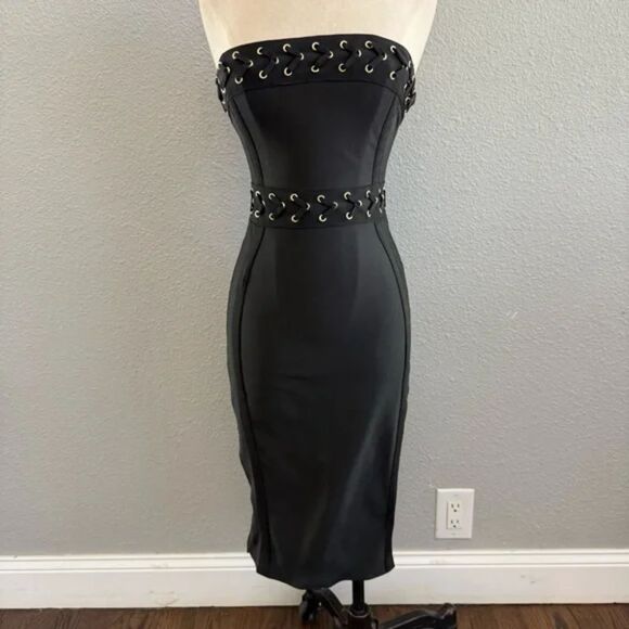SEXY for NEW YEARS! NWT Breanna Bandage Black Beauty DRESS Sz 0 - Picture 3 of 5